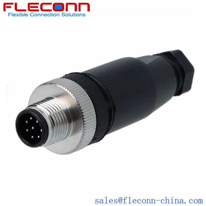M12 8-pin male Connector in the company of FLECONN China