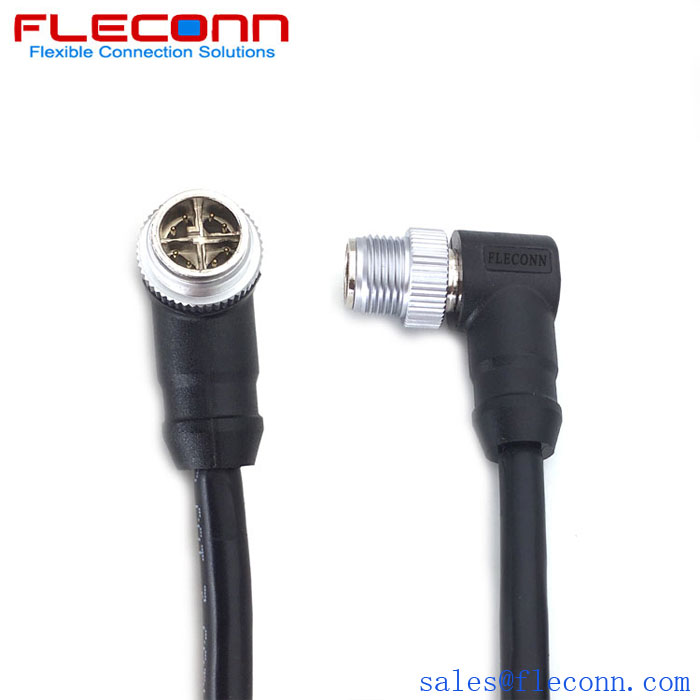 M12 8 Pin X-coded Male 90 Degree Right Angle IP67 Waterproof Cable