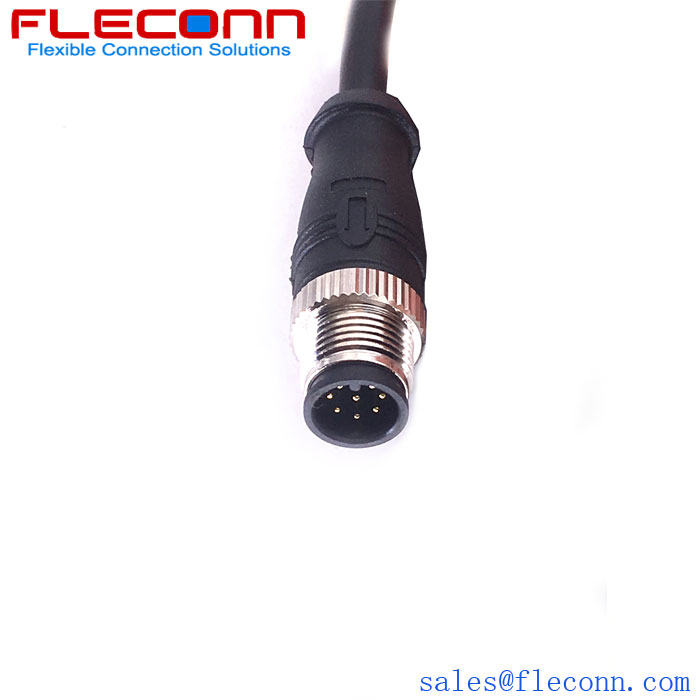 M12 8 Pin A-Coded Straight Waterproof Assembly Molded Connector Cable
