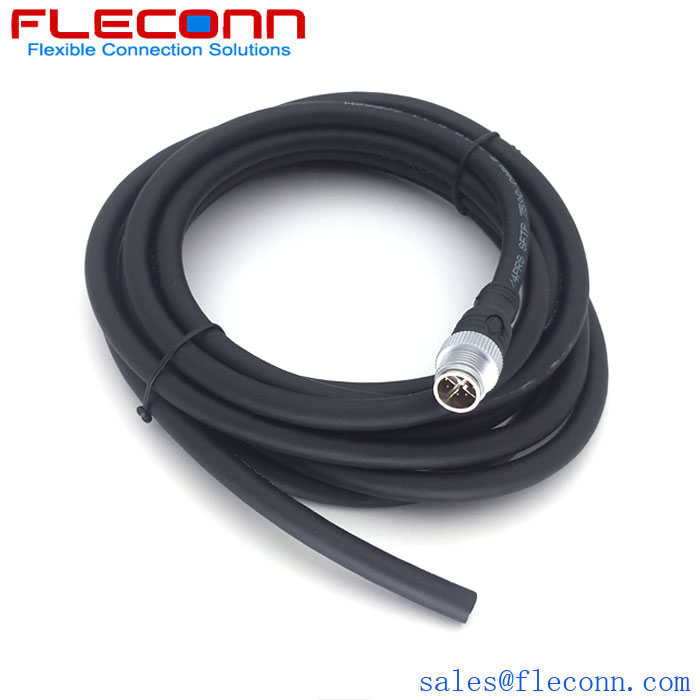 M12 8 Pole X Coding Straight Circular Waterproof Connector Cable