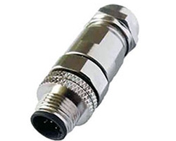 M12 D Coded Ethernet Male Connector, Assembly Metal Shell 4 Pin