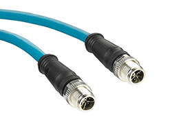 X Coded M12 TO M12 CAT6 Industrial Ethernet Cable High Bandwidth