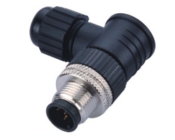 M12 Connector Male, Field Installable, C-Coding Right Angle Plug